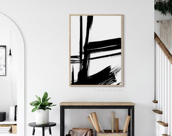 Black And White Abstract Art Etsy