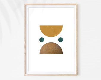 Modern Art Print Digital Download, Abstract Geometric Shapes: Minimalist Wall Art Printable