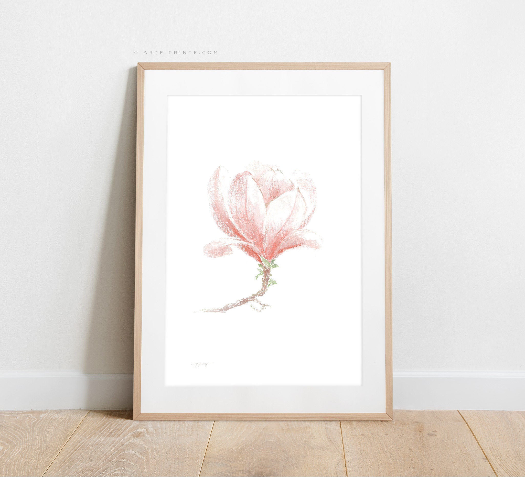 Drawing Flower Art Print Printable Original Art Magnolia - Etsy