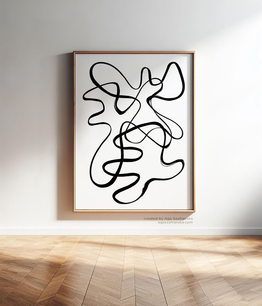 Abstract Lines Art, Black & White Abstract Print, Large Minimalist ...