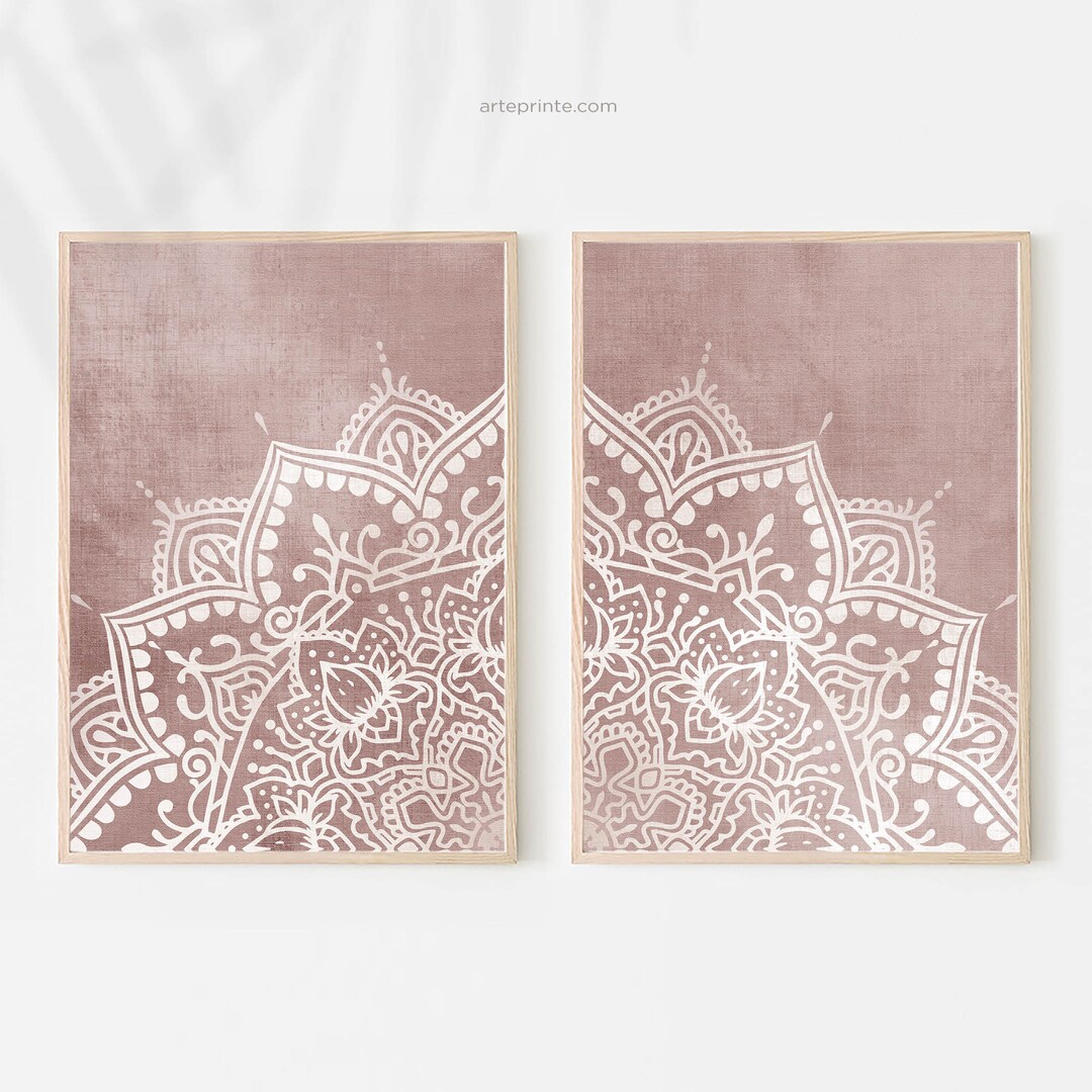 Printable Mandala Wall Art Set of 2 Prints, Boho Shabby Chic Decor ...
