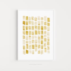 Yellow Brush Strokes - Abstract Art Printable Watercolour Painting, Large Modern Wall Art, Abstract Poster Digital Download | Aga Szafranska