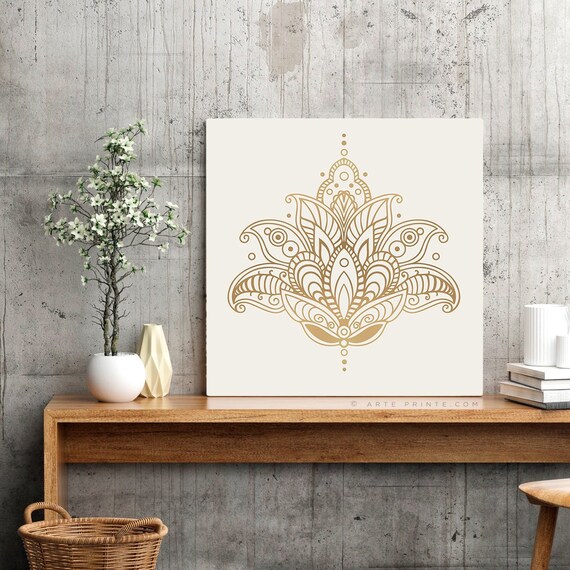 Wall Décor Home Décor Prints boho decor lotus art print mandala art ...