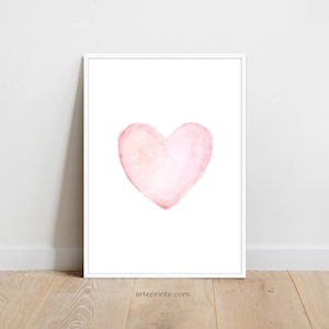 Baby Girl Nursery Decor Pink Watercolor Heart Print Blush Pink Heart Art Love Baby Decor Baby Girl Room Wall Decor Printable Gift For Her