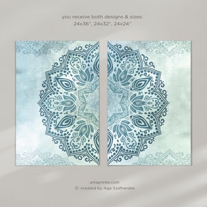 Mandala Wall Art Set of 2 Prints Boho Living Room Bedroom - Etsy