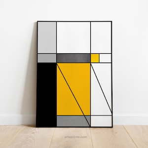 Mondrian Style Geometric Print: Bauhaus Color Block Art (Digital Download)