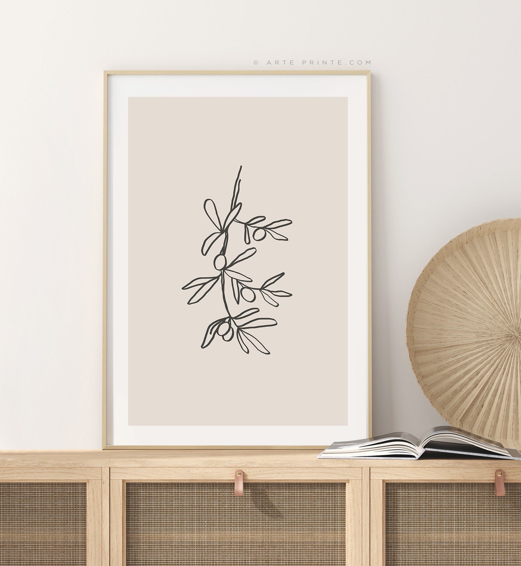 Olive Branch Printable Plant Line Art Modern Plants Print - Etsy