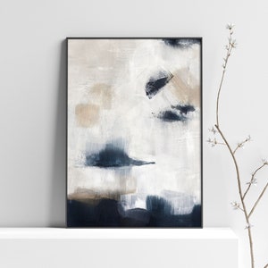 Large Abstract Acrylic Painting Printable Neutral Modern Wall Art, Brushstrokes, Contemporary Art Digital Download Wall Art | Aga Szafranska