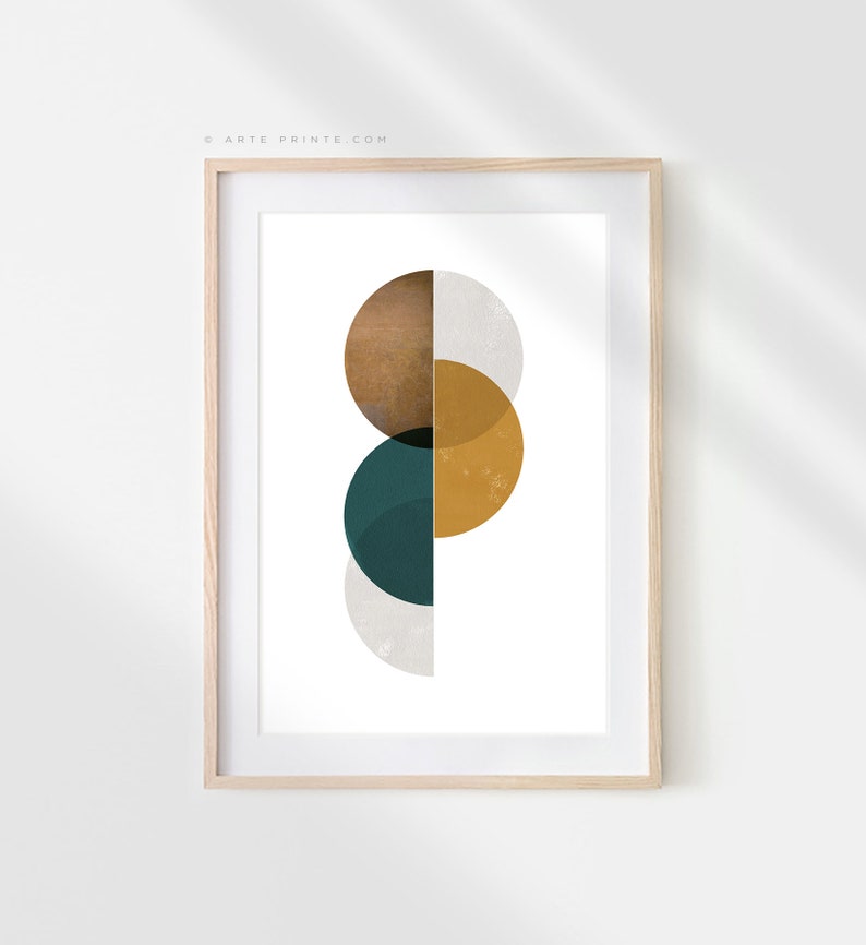 Modern Circles Art Digital Art Prints Mid Century Geometric Etsy