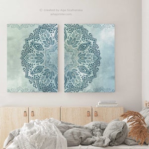 Mandala Wall Art Set of 2 Prints Boho Living Room Bedroom - Etsy