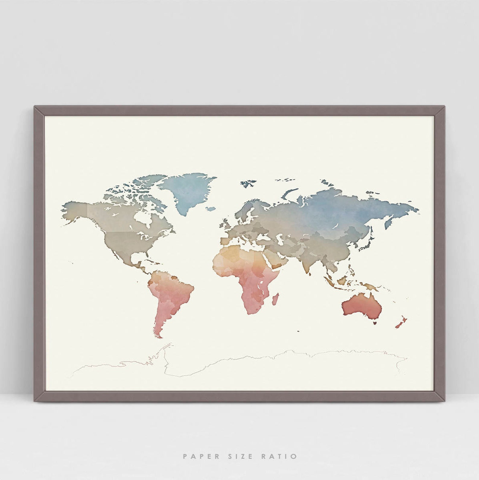 World Map Print Printable Poster Large World Map Wall Art | Etsy