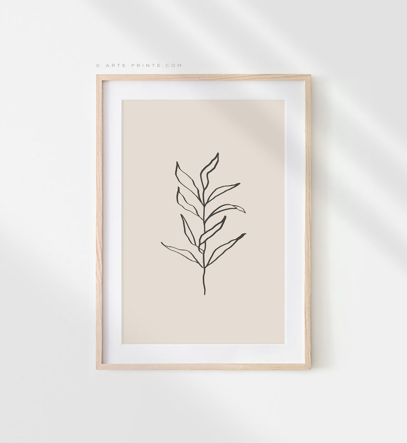Set of 4 Modern Plants Prints Botanical Line Drawing Wall | Etsy