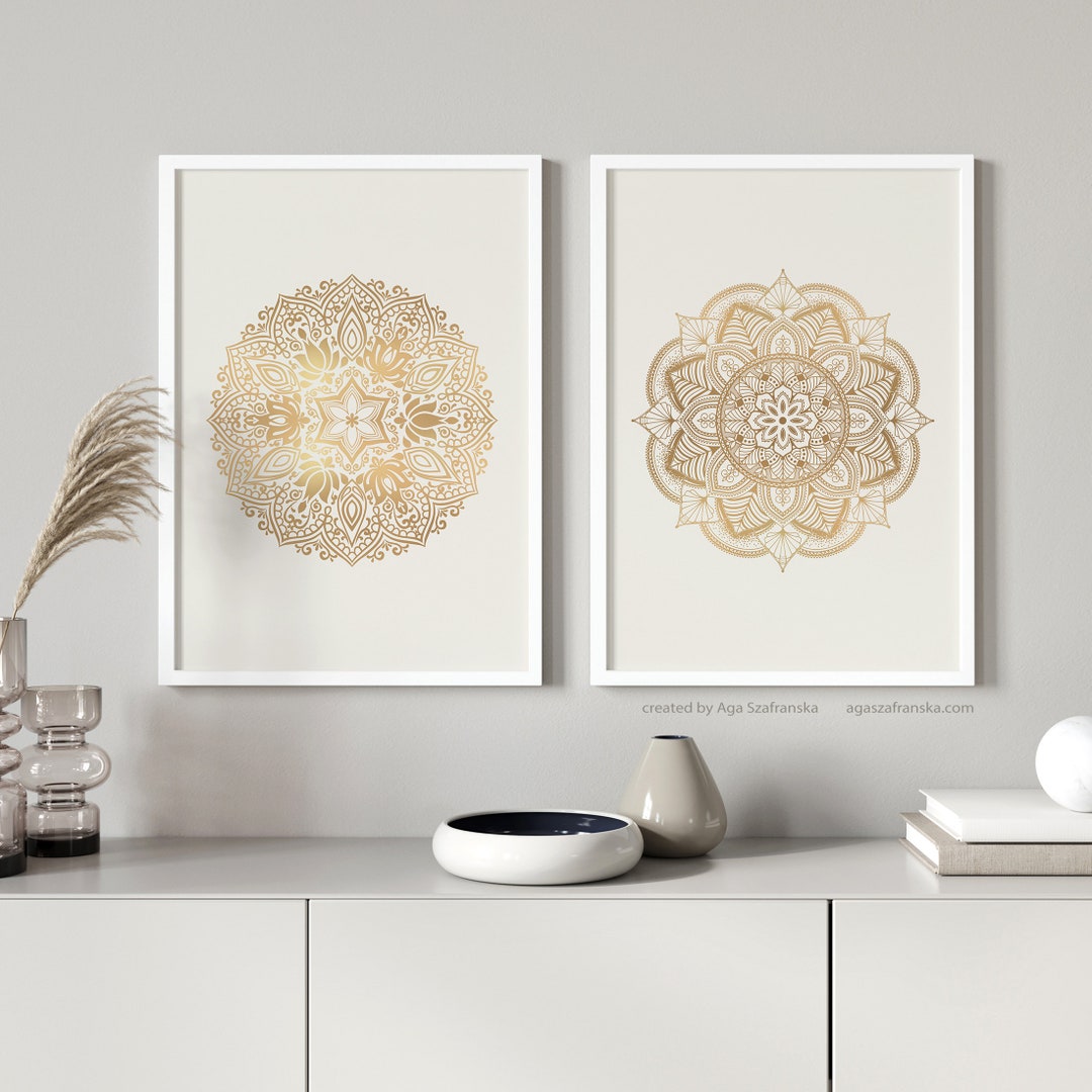 Neutral Art, Mandala Wall Art, Set of 2 Prints, Boho Home Decor ...