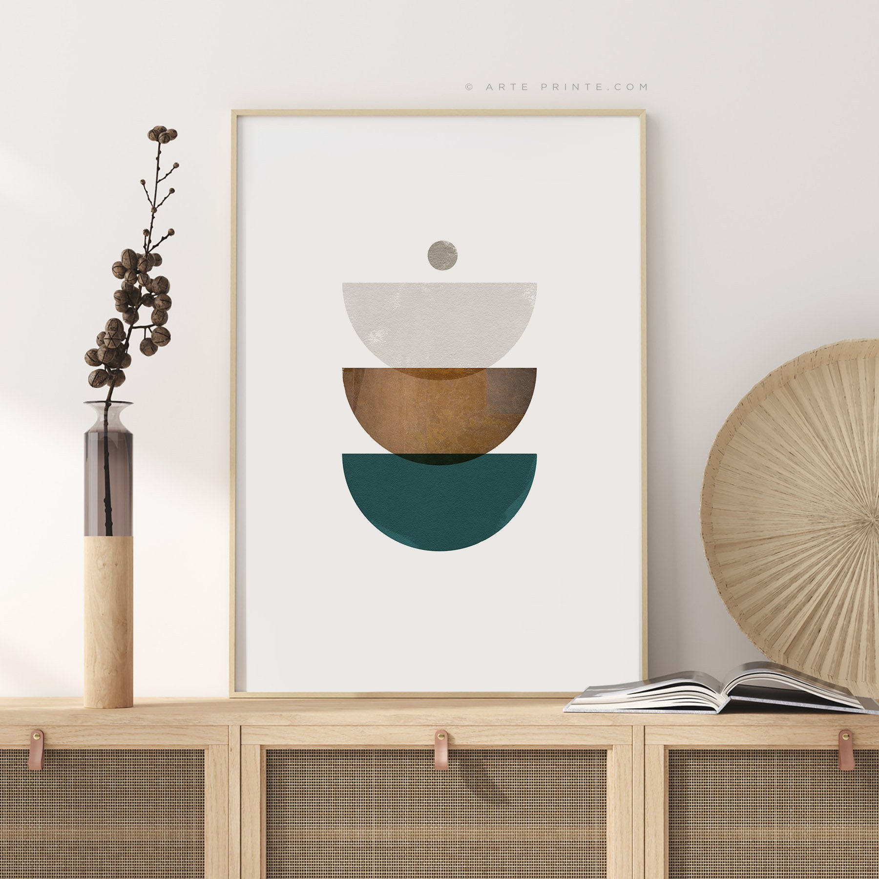 Mid-century Modern Gallery Wall Art Set of 3 Prints Abstract Geometric ...