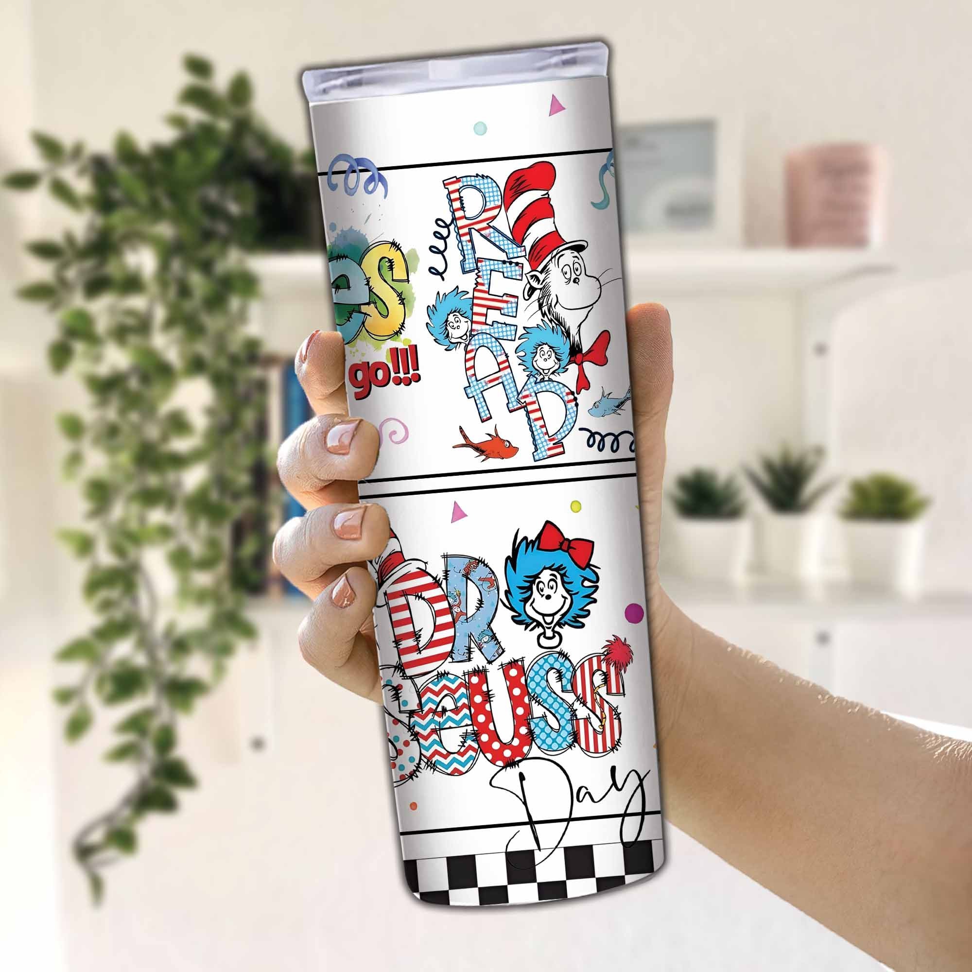 Discover Seuss Geisel Day 20 Oz Tumbler, National Read Across America Day Tumbler