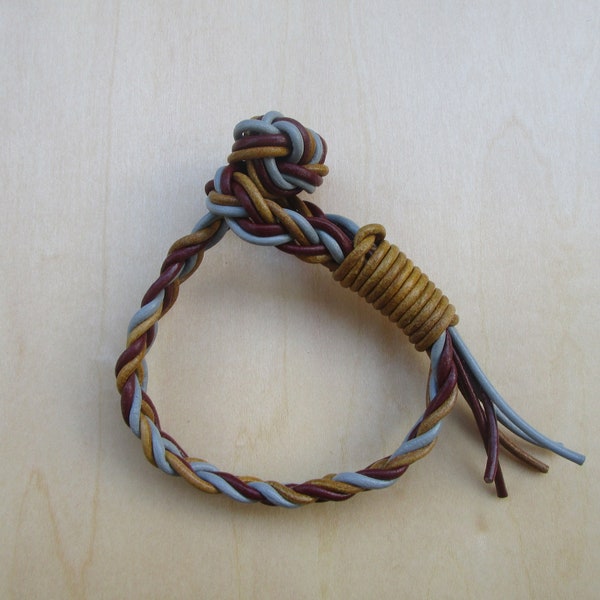 Bracelet lasso tressé en cuir