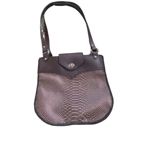 Brown leather handbag