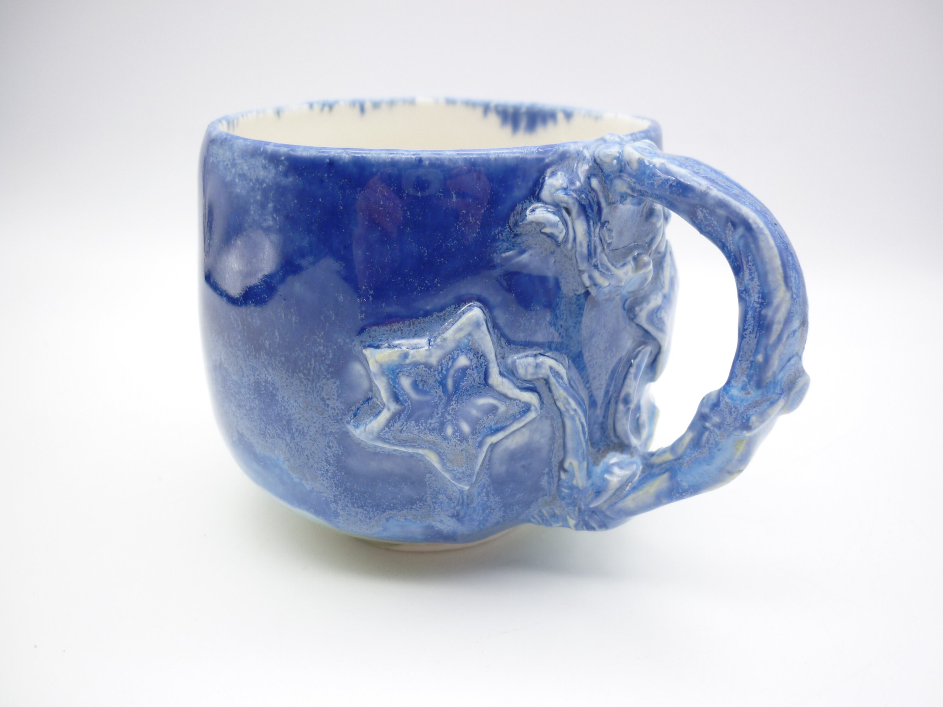 Petit Mug Bleu, Tasse Artisanale en Porcelaine , Céramique Poterie, Vaisselle Kitch , Thé Café, Cade