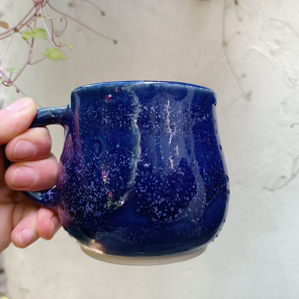 Mug  bleu violine, tasse artisanale en gres ,céramique poterie, vaisselle brute , thé café, cadeau rustique , fait-main, art table