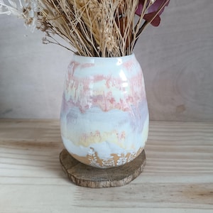 Stoneware vase, misty rose, boho ceramic, handcrafted pottery, red tribe workshop, dried and fresh flowers, gift for mom, grandma