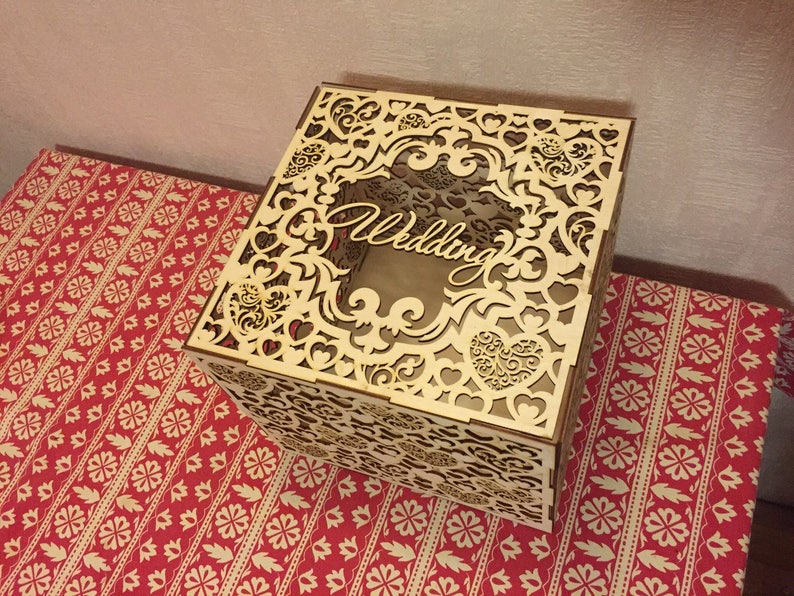 Download wooden Wedding box.Vector plan for cutting CNC vector graphics,laser shelf decoration,decorative ...