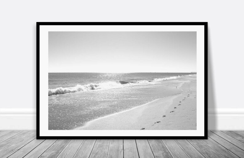 Beach House Art Black White Wall Art Beach Print Digital Etsy
