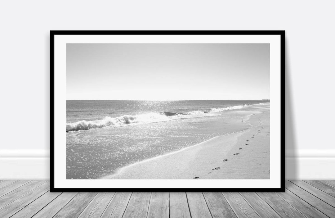 Beach House Art Black White Wall Art Beach Print Digital Etsy