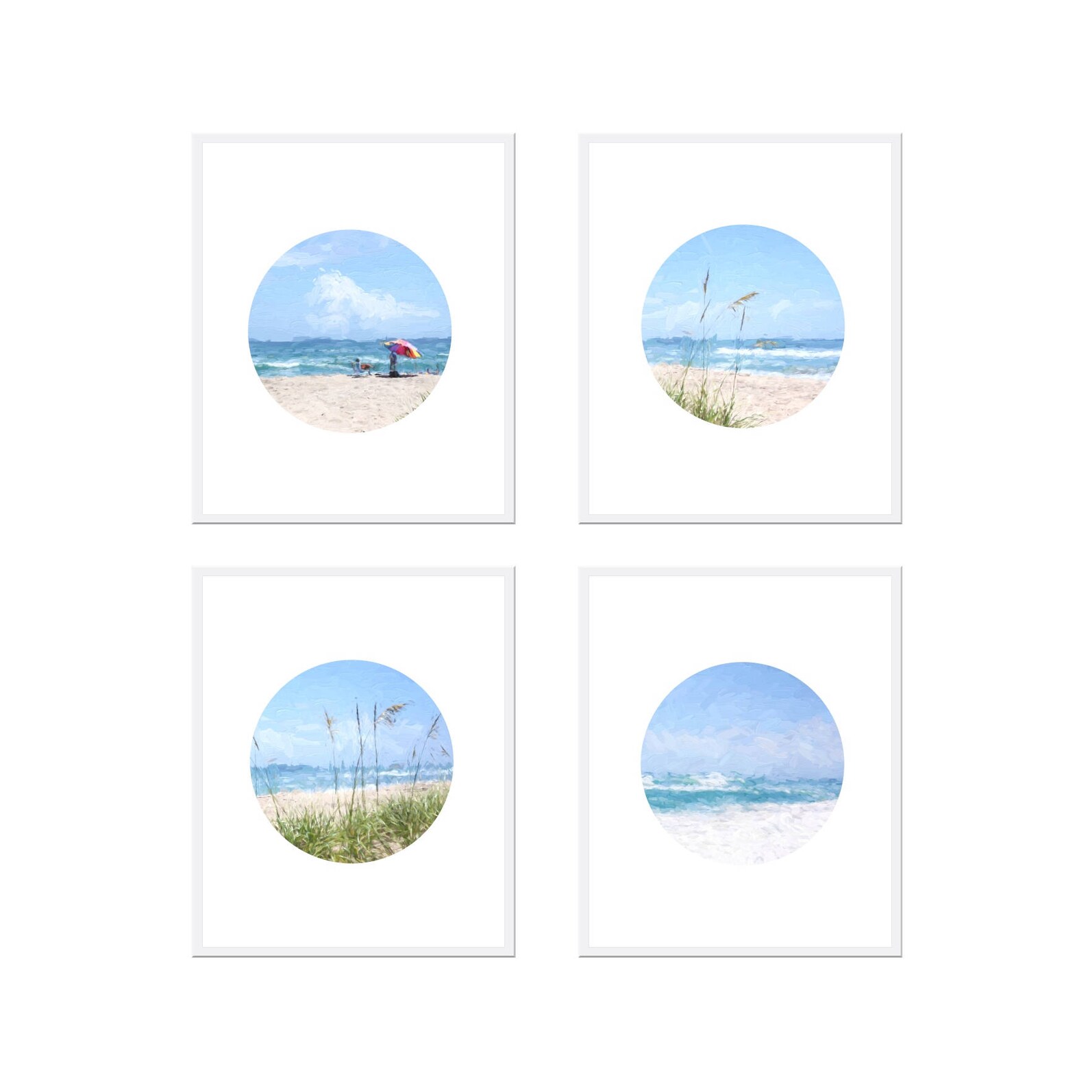 Set of 4 COASTAL PRINTS Printable Wall Art Coastal Wall Art Etsy