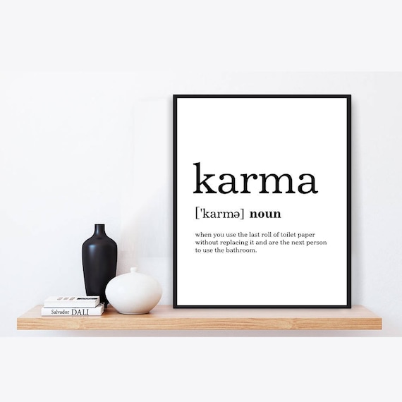 Karma Wall Art Karma Printable Karma Definition Print Etsy