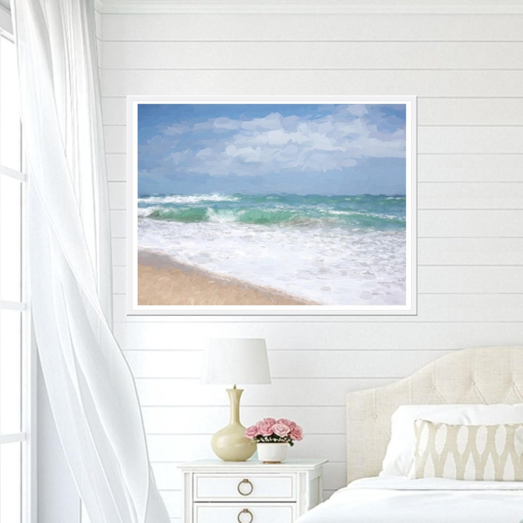 Ocean Art Print, Ocean Painting, Printable Wall Art, Digital Download, Ocean Prints, Coastal Art ...