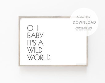 Cat Stevens Lyrics Oh Baby It S A Wild World Print Etsy