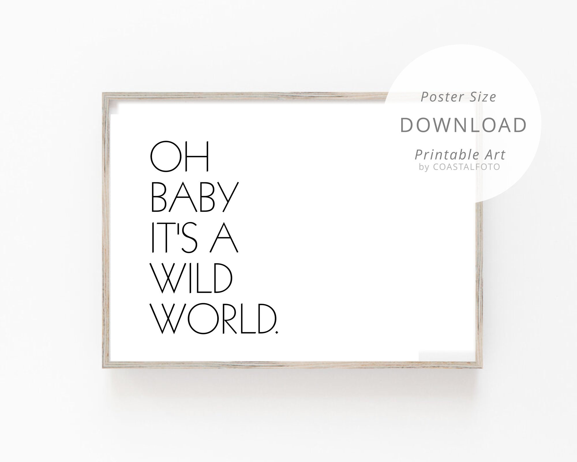 Cat Stevens Lyrics Oh Baby It S A Wild World Print Etsy