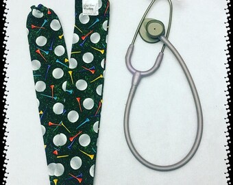 TEE TIME - GOLF  - Stethoscope - Cover, Stethoscope Sock, Gift, Paramedic, Nurse, Physician, Veterinarian