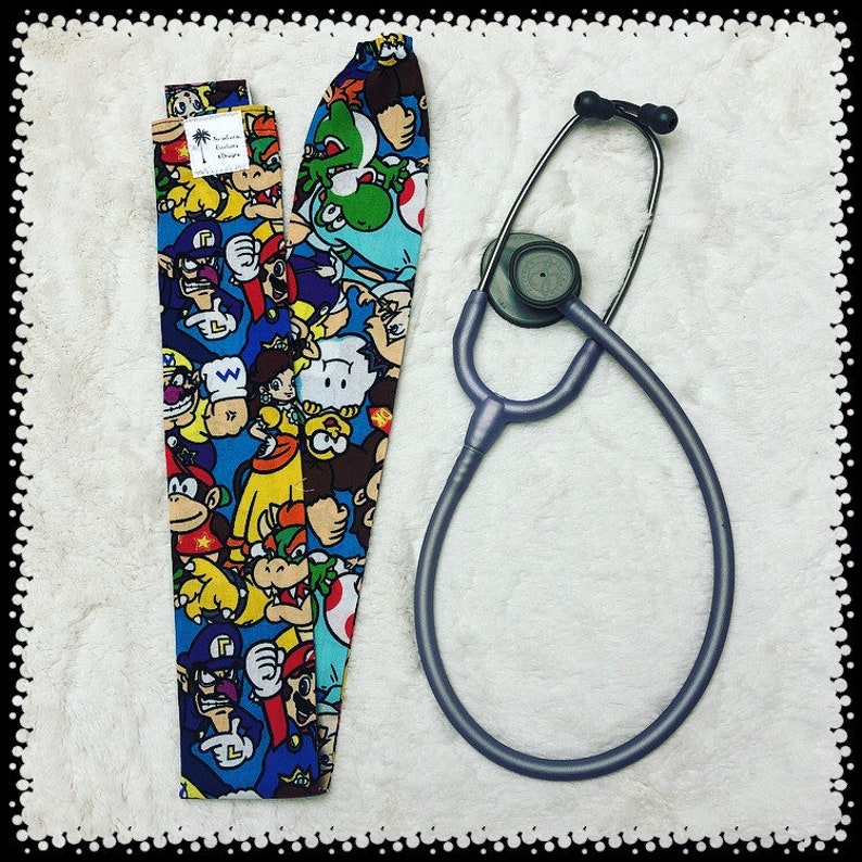 MARIO Stethoscope Cover JAPANESE Anime Nintendo Gamer Nurse Doctor Paramedic EMS Gift Veterinarian Geek image 1