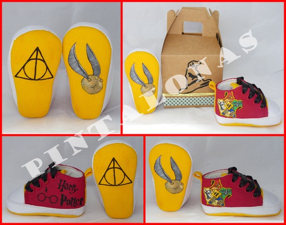 Baby Booties Harry Potter Hand Painted Etsy