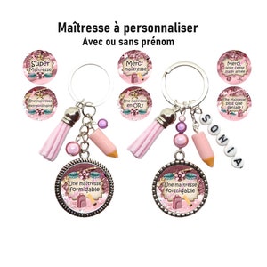 Porte clés maîtresse personnalisé, Merci maîtresse, Une maîtresse formidable, cadeau maîtresse personnalisé, cadeau maîtresse