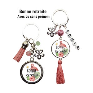 Porte clés personnalisé bonne retraite, cadeau départ en retraite, cadeau collègue retraité, pour elle