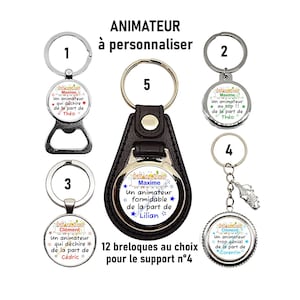 Porte clés animateur personnalisé, Un animateur qui déchire, au top, formidable, décapsuleur,  cadeau animateur personnalisé, centre aéré