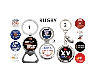 Porte clés rugby, décapsuleur super rugbyman, XV de france