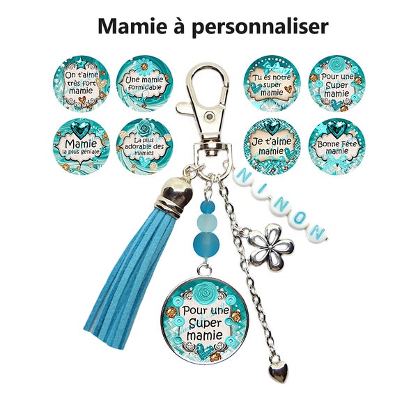 Votre prénom - Porte clés mamie personnalisé, Bonne fête mamie, Pour ma super mamie, cadeau pour elle, fête des grands mères