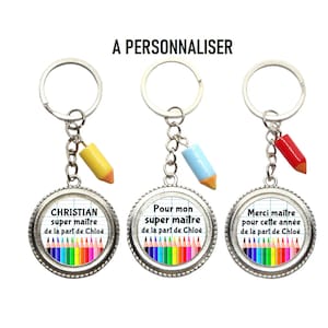 Porte clés maître personnalisé, "Super maître", "Merci pour cette année", cadeau maître personnalisé, cadeau fin d'année scolaire