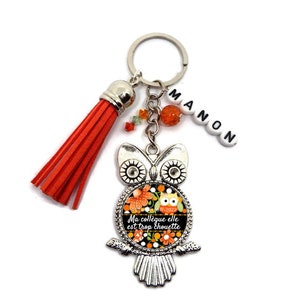 Your first name Colleague keyring, colleague gift, My colleague is so nice, personalized keyring, 5 colors to choose from Orange