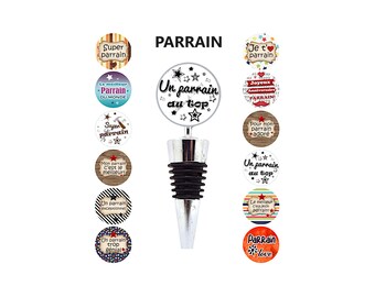Godfather bottle stopper, godfather gift, "Super godfather", personalized stopper, godfather Christmas gift, gift for him