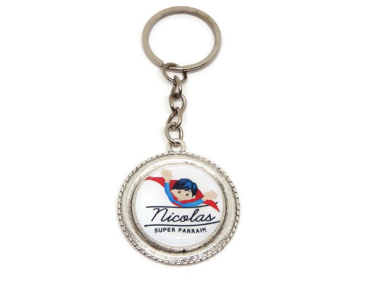 Votre Prénom, Porte Clés Personnalisé Parrain, Tonton, Papy, Papa, Porte Personnalisé, Votre Prénom 