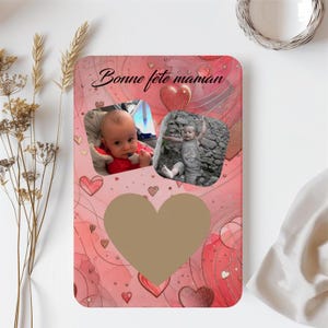 Carte à gratter bonne fête maman personnalisée, carte cadeau personnalisée, carte message caché, carte surprise, carte à gratter avec photo