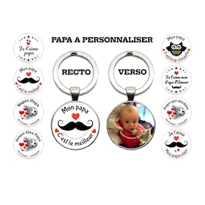 Porte clés papa personnalisé, cadeau fête des pères, porte clés avec photo, bonne fête papa, porte clés football, cadeau papa personnalisé