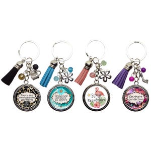 Porte clés secrétaire, idée cadeau fête des secrétaires, idée cadeau femme, porte clés collègue