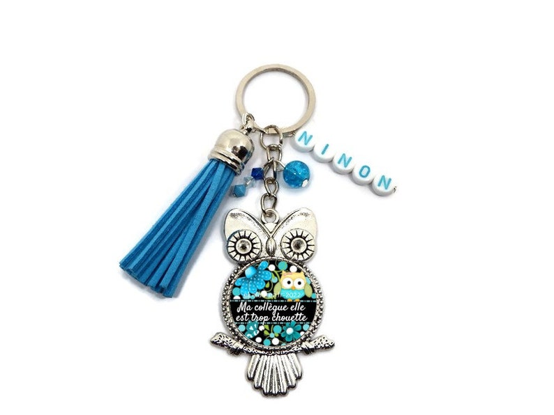 Your first name Colleague keyring, colleague gift, My colleague is so nice, personalized keyring, 5 colors to choose from Blue