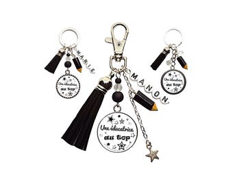 Porte clés éducatrice personnalisé, cadeau éducatrice, Une éducatrice au top, remerciement éducatrice