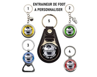 Football coach key ring to personalize, Super coach, A wonderful coach, A coach who rocks, football coach bottle opener